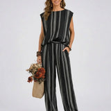 Alessia - Elegant two-piece striped set