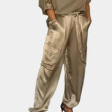 AMELIA | Stylish Two-Piece Blouse and Cargo Pants Set