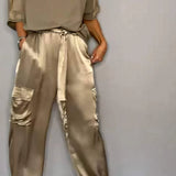 AMELIA | Stylish Two-Piece Blouse and Cargo Pants Set