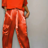 AMELIA | Stylish Two-Piece Blouse and Cargo Pants Set