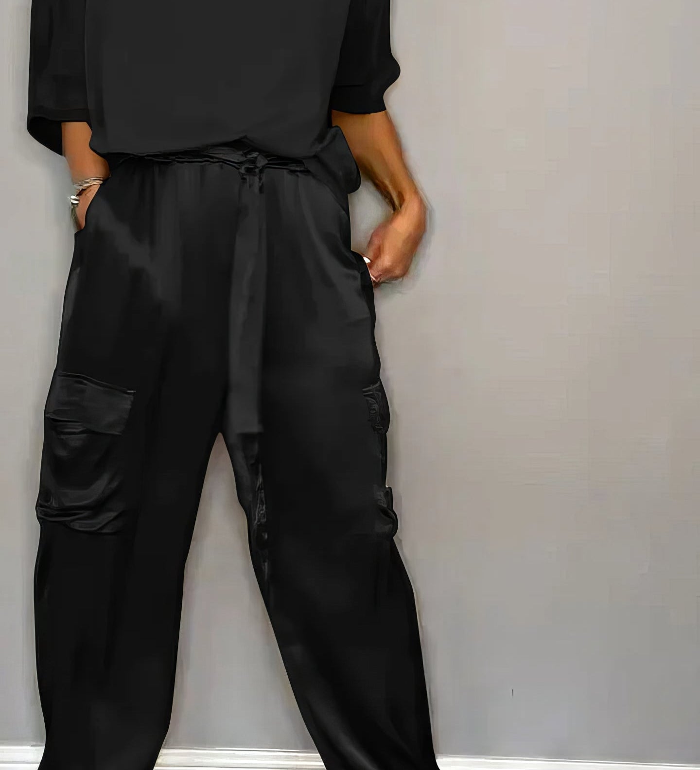 AMELIA | Stylish Two-Piece Blouse and Cargo Pants Set