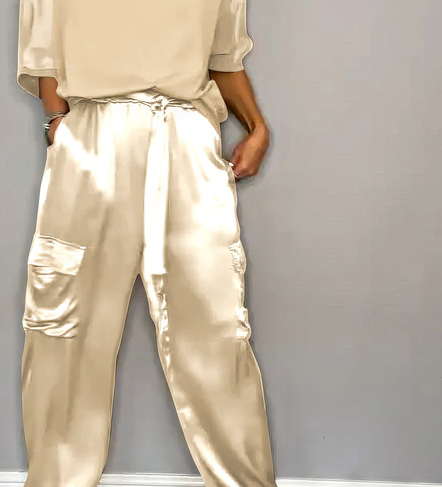 AMELIA | Stylish Two-Piece Blouse and Cargo Pants Set