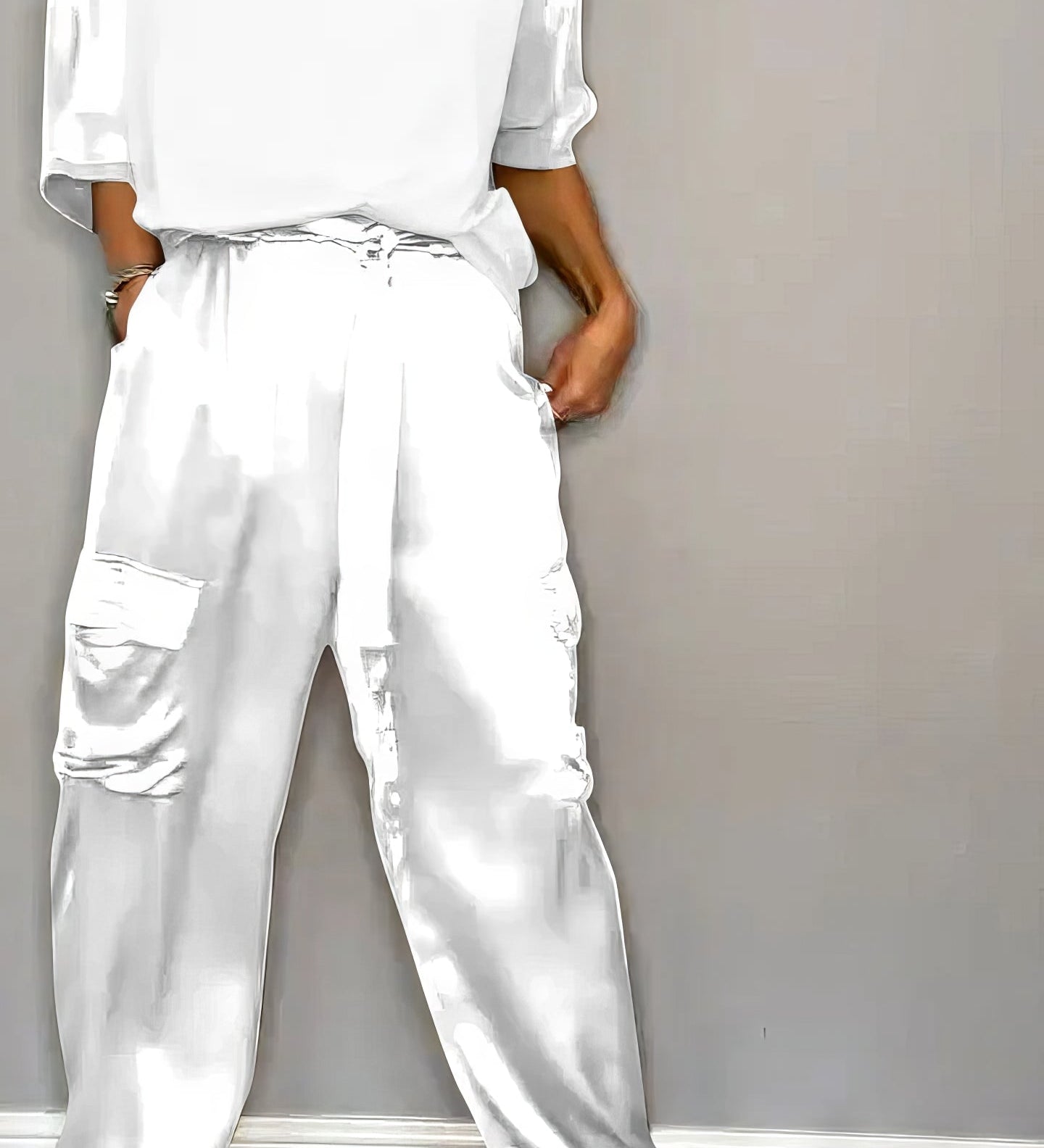 AMELIA | Stylish Two-Piece Blouse and Cargo Pants Set